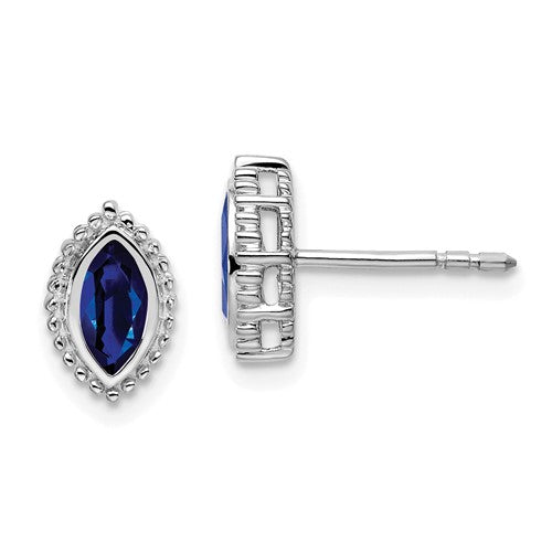 14k-white-gold-marquise-sapphire-post-earrings-SolomonJeweler-Wichita-KS-CustomJewelry