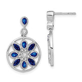 14k-white-gold-sapphire-and-diamond-floral-dangle-earrings-SolomonJeweler-Wichita-KS-CustomJewelry
