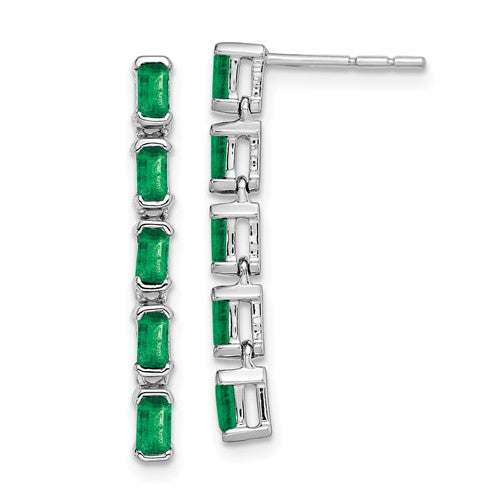 14k-white-gold-emerald-5-stone-dangle-earrings-SolomonJeweler-Wichita-KS-CustomJewelry