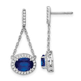 14k-white-gold-oval-created-sapphire-and-diamond-dangle-earrings-SolomonJeweler-Wichita-KS-CustomJewelry