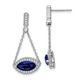 14k-white-gold-marquise-created-sapphire-and-diamond-earrings-SolomonJeweler-Wichita-KS-CustomJewelry