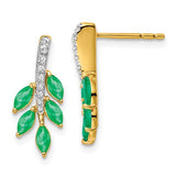 14k-emerald-and-diamond-leaf-earrings-SolomonJeweler-Wichita-KS-CustomJewelry
