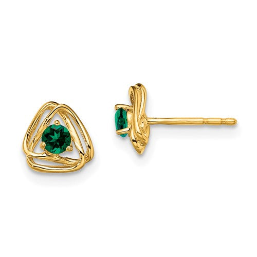 14k-created-emerald-post-earrings-SolomonJeweler-Wichita-KS-CustomJewelry