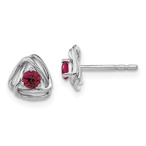 14k-white-gold-created-ruby-post-earrings-SolomonJeweler-Wichita-KS-CustomJewelry