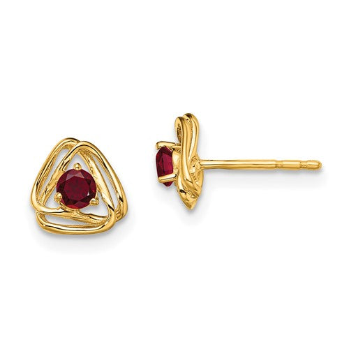 14k-created-ruby-post-earrings-SolomonJeweler-Wichita-KS-CustomJewelry
