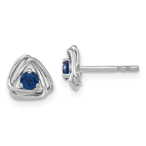 14k-white-gold-created-sapphire-post-earrings-SolomonJeweler-Wichita-KS-CustomJewelry