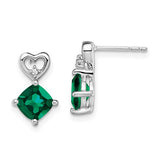 14k-white-gold-created-emerald-and-diamond-heart-earrings-SolomonJeweler-Wichita-KS-CustomJewelry