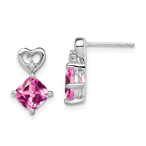 14k-white-gold-created-pink-sapphire-and-diamond-heart-earrings-SolomonJeweler-Wichita-KS-CustomJewelry
