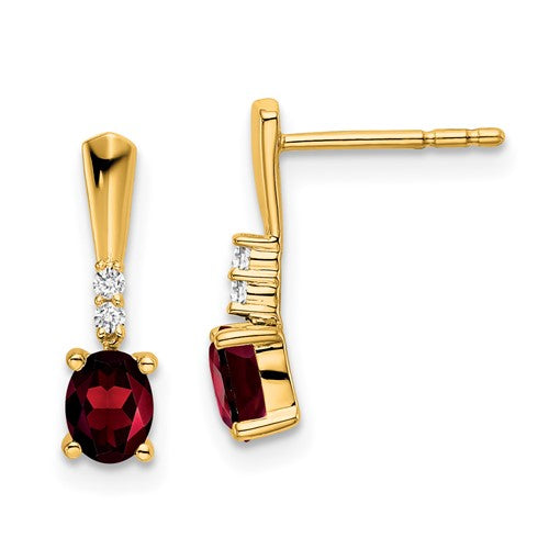 14k-oval-garnet-and-diamond-dangle-earrings-SolomonJeweler-Wichita-KS-CustomJewelry