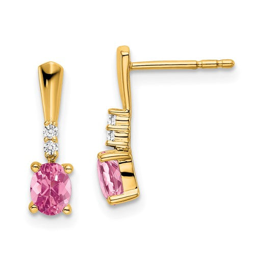 14k-oval-pink-tourmaline-and-diamond-dangle-earrings-SolomonJeweler-Wichita-KS-CustomJewelry