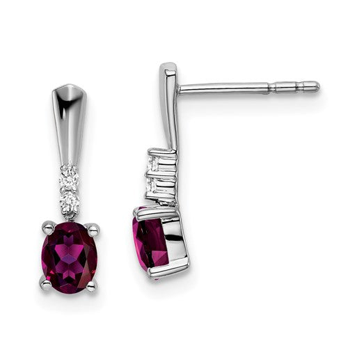 14k-white-gold-oval-rhodolite-garnet-and-diamond-dangle-earrings-SolomonJeweler-Wichita-KS-CustomJewelry
