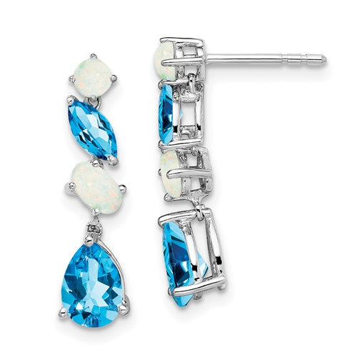 14k-white-gold-blue-topaz-and-opal-dangle-earrings-SolomonJeweler-Wichita-KS-CustomJewelry