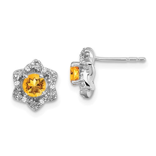 14k-white-gold-citrine-and-diamond-post-earrings-SolomonJeweler-Wichita-KS-CustomJewelry