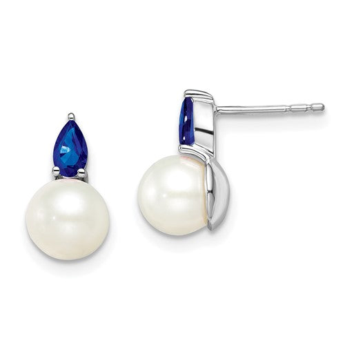 14k-white-gold-fwc-pearl-and-sapphire-post-earrings-SolomonJeweler-Wichita-KS-CustomJewelry