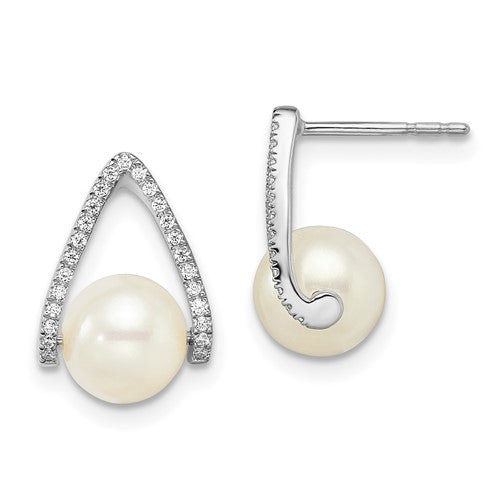 14k-white-gold-polished-fwc-pear-post-earrings-SolomonJeweler-Wichita-KS-CustomJewelry