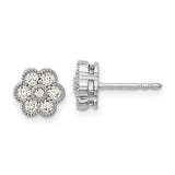 14k-white-gold-floral-diamond-post-earrings-SolomonJeweler-Wichita-KS-CustomJewelry