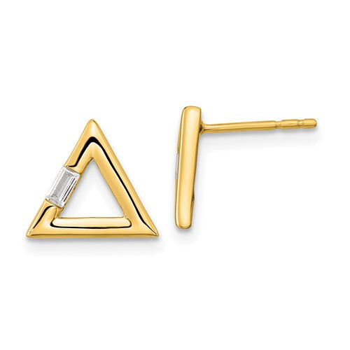 14k-polished-triangle-diamond-post-earrings-SolomonJeweler-Wichita-KS-CustomJewelry