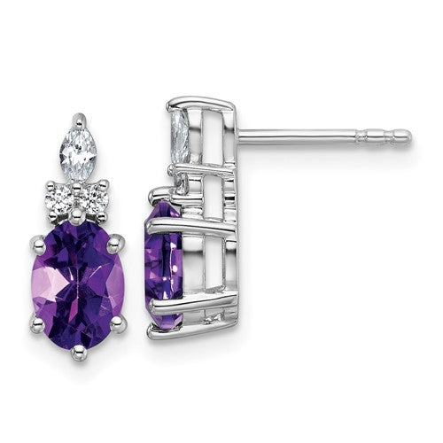14k-white-gold-diamond-and-amethyst-post-earrings-SolomonJeweler-Wichita-KS-CustomJewelry