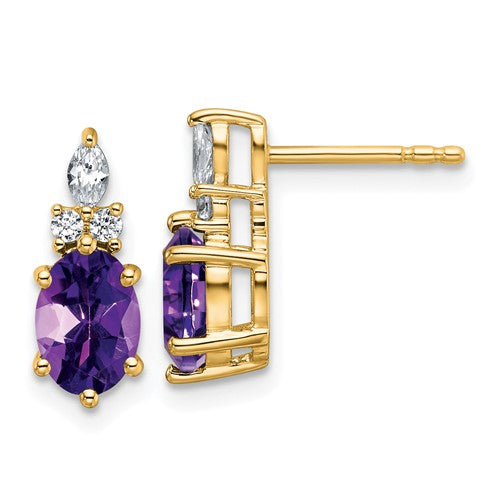 14k-diamond-and-amethyst-post-earrings-SolomonJeweler-Wichita-KS-CustomJewelry