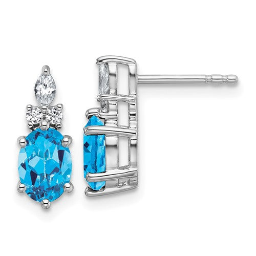 14k-white-gold-diamond-and-blue-topaz-post-earrings-SolomonJeweler-Wichita-KS-CustomJewelry