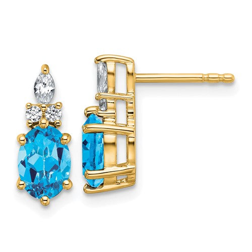14k-diamond-and-blue-topaz-post-earrings-SolomonJeweler-Wichita-KS-CustomJewelry