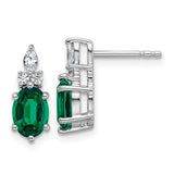 14k-white-gold-diamond-and-lab-created-emerald-post-earrings-SolomonJeweler-Wichita-KS-CustomJewelry