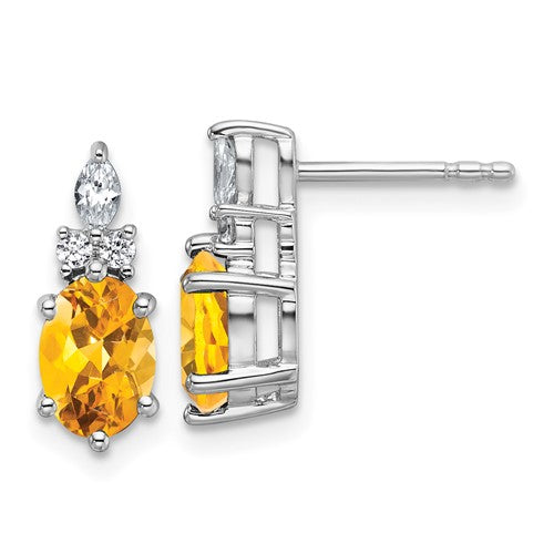 14k-white-gold-diamond-and-citrine-post-earrings-SolomonJeweler-Wichita-KS-CustomJewelry