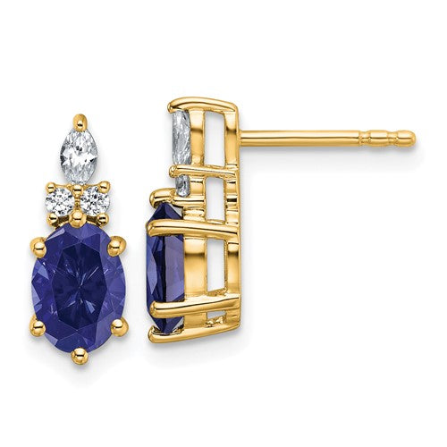 14k-diamond-and-lab-created-sapphire-post-earrings-SolomonJeweler-Wichita-KS-CustomJewelry