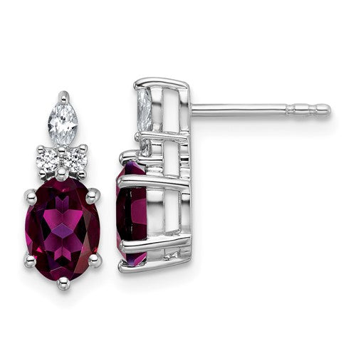 14k-white-gold-diamond-and-rhodolite-garnet-post-earrings-SolomonJeweler-Wichita-KS-CustomJewelry