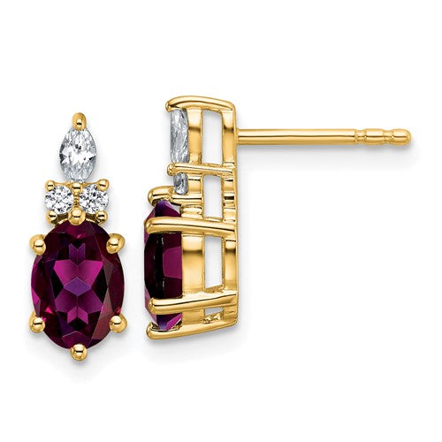 14k-diamond-and-rhodolite-garnet-post-earrings-SolomonJeweler-Wichita-KS-CustomJewelry