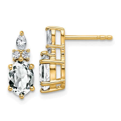 14k-diamond-and-white-topaz-post-earrings-SolomonJeweler-Wichita-KS-CustomJewelry