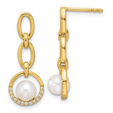 14k-polished-diamond-and-pearl-open-circle-dangle-post-earrings-SolomonJeweler-Wichita-KS-CustomJewelry