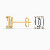 1 CT. T.W. Emerald Cut Certified Lab Diamond Solitaire Stud Earrings (VS1-E)