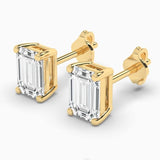 1 CT. T.W. Emerald Cut Certified Lab Diamond Solitaire Stud Earrings (VS1-E)