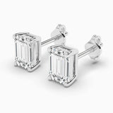 1 CT. T.W. Emerald Cut Certified Lab Diamond Solitaire Stud Earrings (VS1-E)