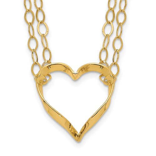 14k-adjustable-double-strand-heart-necklace-SolomonJeweler-Wichita-KS-CustomJewelry
