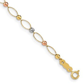 14k-tri-color-oval-link-tri-color-mirror-beads-bracelet-SolomonJeweler-Wichita-KS-CustomJewelry