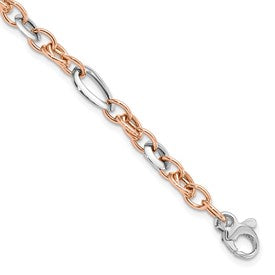 14k-two-tone-white-and-rose-fancy-link-bracelet-SolomonJeweler-Wichita-KS-CustomJewelry