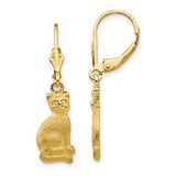 14k-satin-cat-dangle-leverback-earrings-SolomonJeweler-Wichita-KS-CustomJewelry