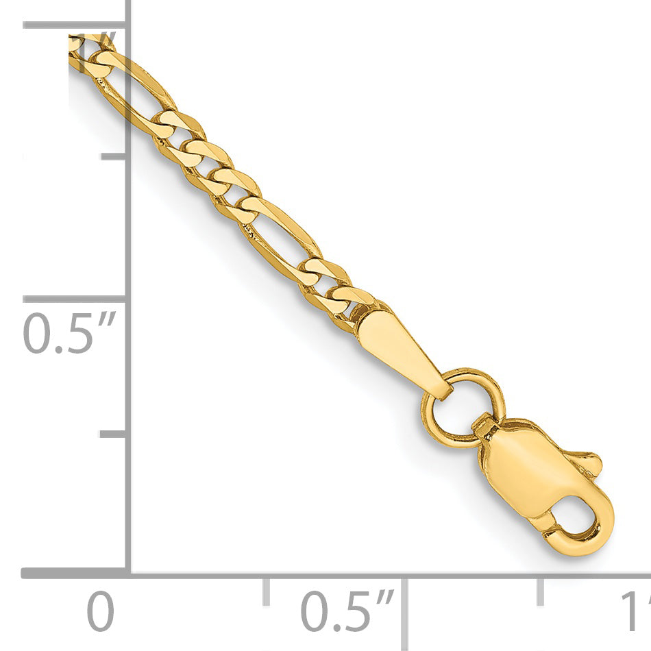 14k 2.25mm Flat Figaro Chain - Solomon Jewelers