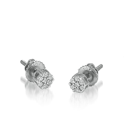 10KW 0.15CTW DIAMOND FLOWER EARRINGS - Solomon Jewelers