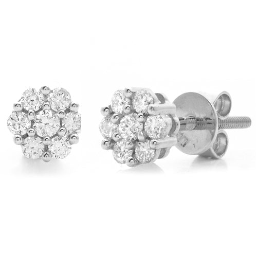 10KW 0.33CTW DIA FLOWER EARRINGS - Solomon Jewelers