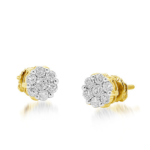 10KY 0.50CTW DIA FLOWER EARRINGS - Solomon Jewelers