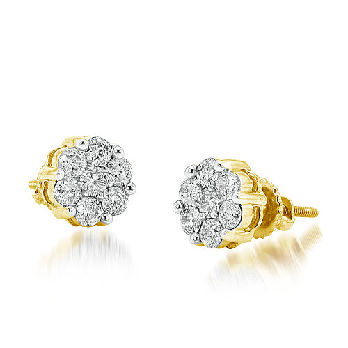10KY 0.75CTW FLOWER DIA EARRINGS - Solomon Jewelers