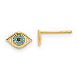 14k-madi-k-blue-cz-eye-post-earrings-SolomonJeweler-Wichita-KS-CustomJewelry