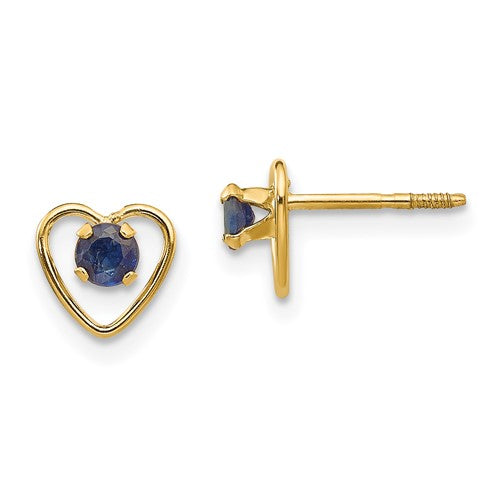 14k-madi-k-3mm-created-sapphire-birthstone-heart-earrings-SolomonJeweler-Wichita-KS-CustomJewelry