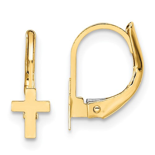 14k-madi-k-polished-cross-leverback-earrings-SolomonJeweler-Wichita-KS-CustomJewelry