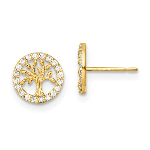 14k-madi-k-polished-white-cz-tree-of-life-post-earrings-SolomonJeweler-Wichita-KS-CustomJewelry