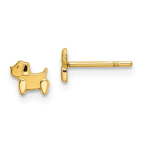 14k-madi-k-polished-satin-dog-post-earrings-SolomonJeweler-Wichita-KS-CustomJewelry