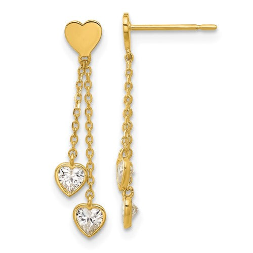 14k-madi-k-polished-cz-hearts-post-dangle-earrings-SolomonJeweler-Wichita-KS-CustomJewelry